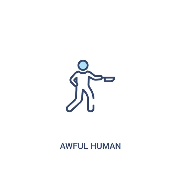 Horrible concepto humano 2 icono de color. elemento de línea simple illustra — Vector de stock