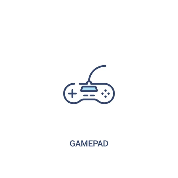 Conceito gamepad 2 ícone colorido. ilustração de elemento de linha simples — Vetor de Stock
