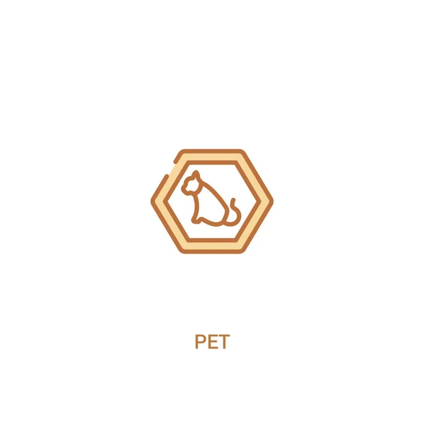 Pet concept 2 icona colorata. illustrazione semplice dell'elemento di linea. Tu... — Vettoriale Stock