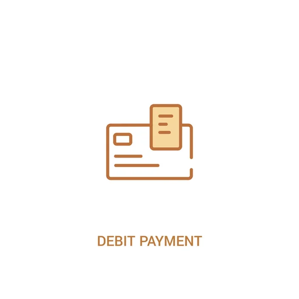 Concept de paiement par débit 2 icône de couleur. élément de ligne simple illust — Image vectorielle