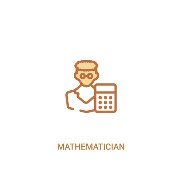 Concepto matemático 2 icono de color. línea simple elemento illust — Vector de stock