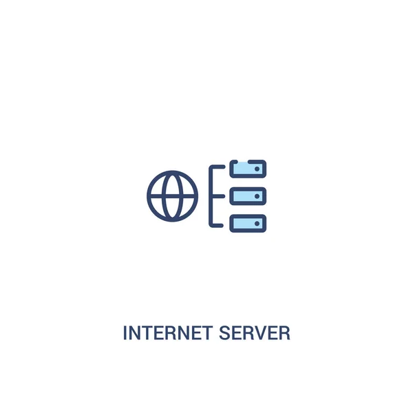 Concept de serveur internet 2 icône de couleur. élément de ligne simple illu — Image vectorielle