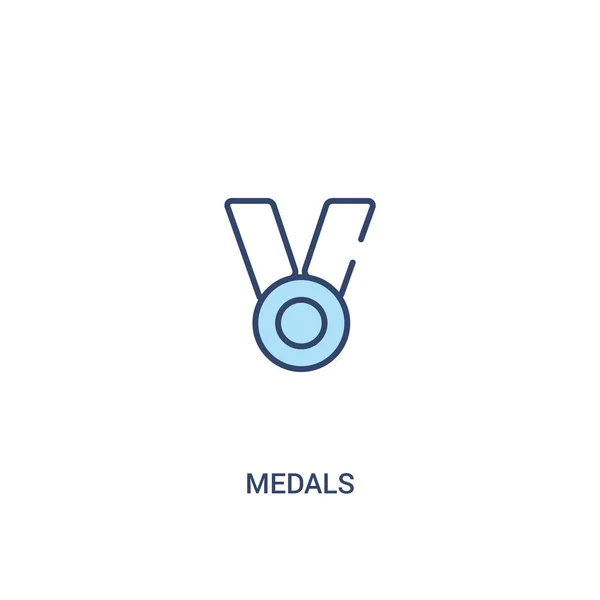 Concepto de medallas 2 icono de color. ilustración simple elemento de línea . — Vector de stock