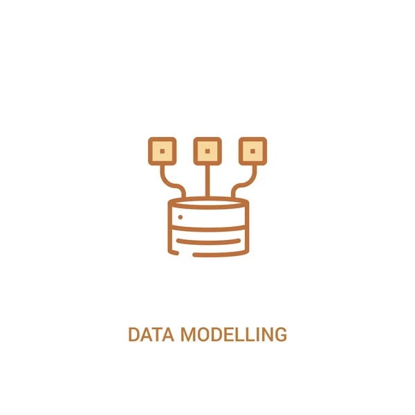 Data Modelling concept 2 gekleurd icoon. eenvoudig lijn element Illus — Stockvector