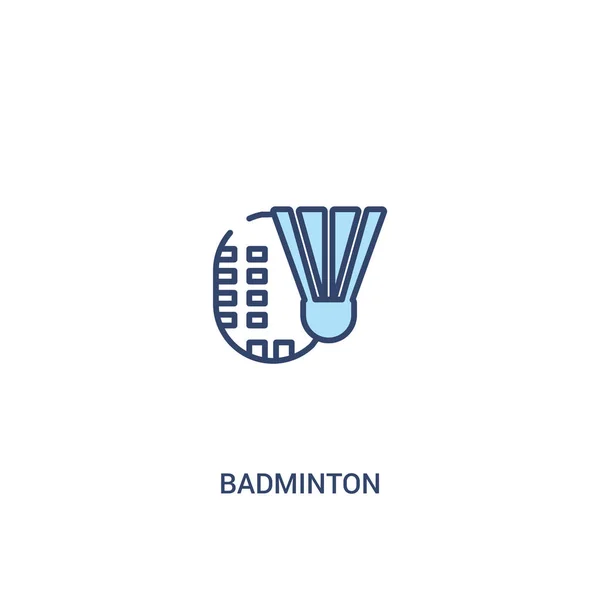 Badminton conceito 2 ícone colorido. elemento de linha simples ilustrati —  Vetores de Stock