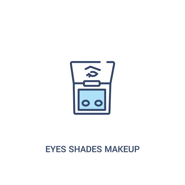Eyes shades makeup concept 2 colored icon. simple line element i — Stock Vector