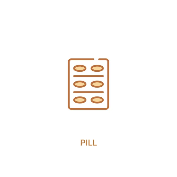 Conceito pílula 2 ícone colorido. ilustração de elemento de linha simples. o — Vetor de Stock