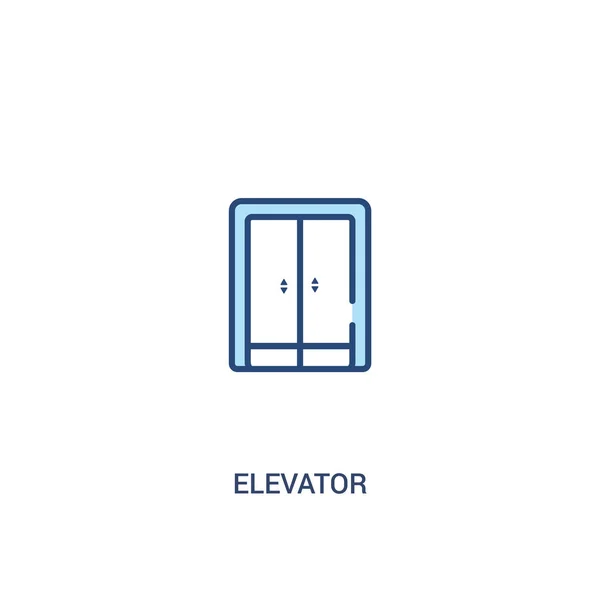 エレベーターコンセプト2色のアイコン。シンプルなライン要素イラストリオ — ストックベクタ