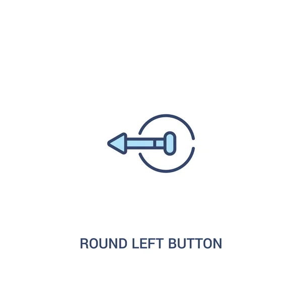 Ronde linker knop concept 2 gekleurd icoon. eenvoudig lijn element Il — Stockvector