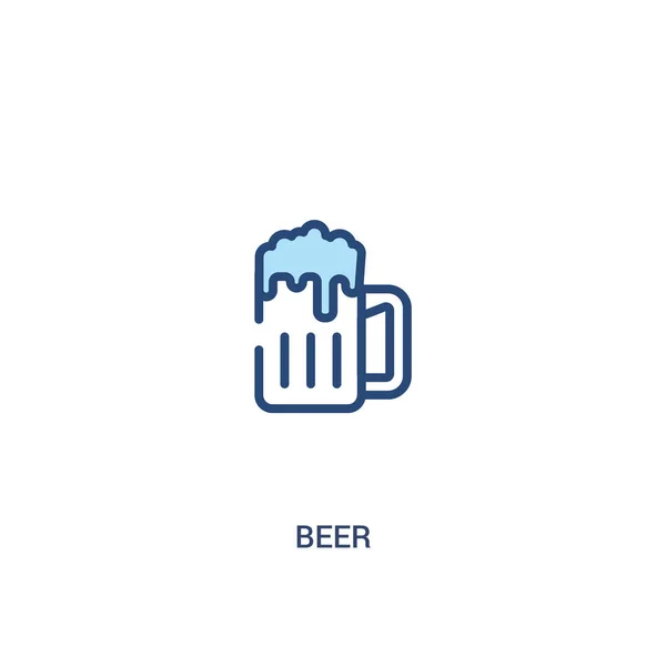 맥주 개념 2 컬러 아이콘. 간단한 선 요소 그림. O — 스톡 벡터