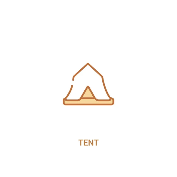 Концепция палатки 2 цветной значок. простая иллюстрация элемента строки. o — стоковый вектор