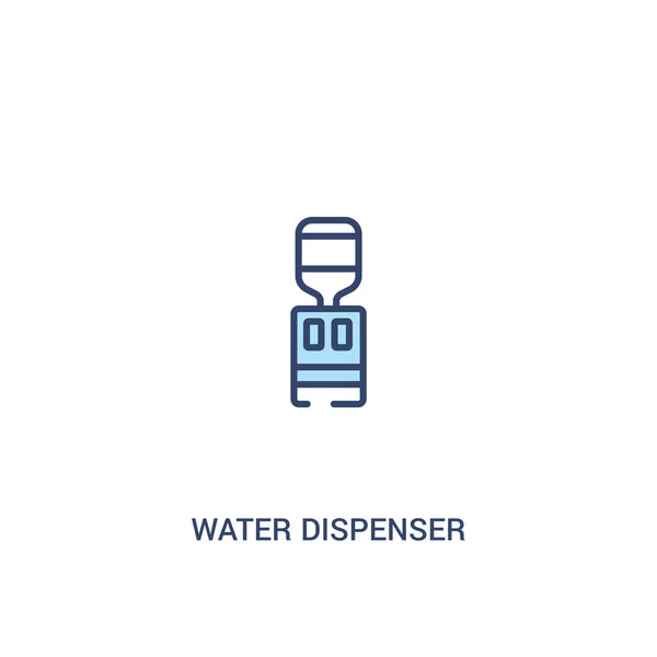 Concepto de dispensador de agua 2 icono de color. elemento de línea simple illu — Archivo Imágenes Vectoriales