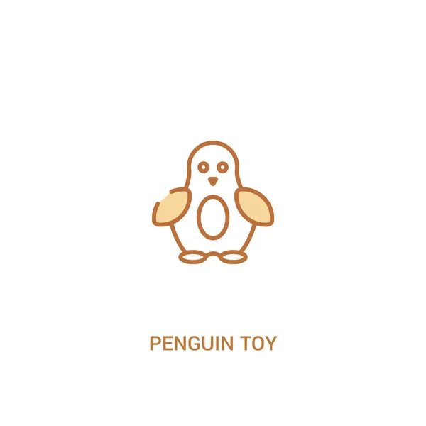 Concept de jouet pingouin 2 icône de couleur. élément de ligne simple illustra — Image vectorielle