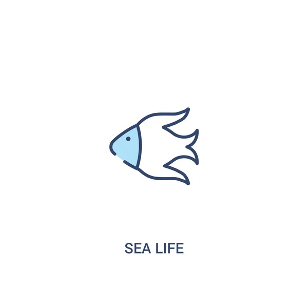 Sea Life concept 2 gekleurd icoon. eenvoudig lijn element Illustratio — Stockvector