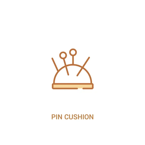 Concepto de cojín pin 2 icono de color. elemento de línea simple illustra — Archivo Imágenes Vectoriales