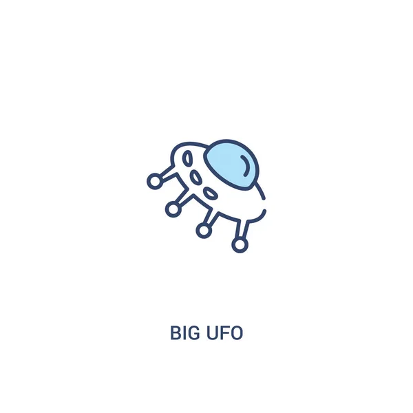 Großes Ufo-Konzept 2 farbiges Symbol. einfache Linienelement-Illustration — Stockvektor