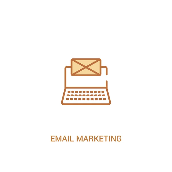 Conceito de email marketing 2 ícone colorido. elemento de linha simples illu — Vetor de Stock