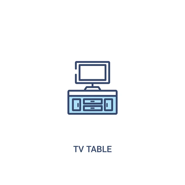 Conceito de mesa de tv 2 ícone colorido. linha simples elemento ilustratio —  Vetores de Stock