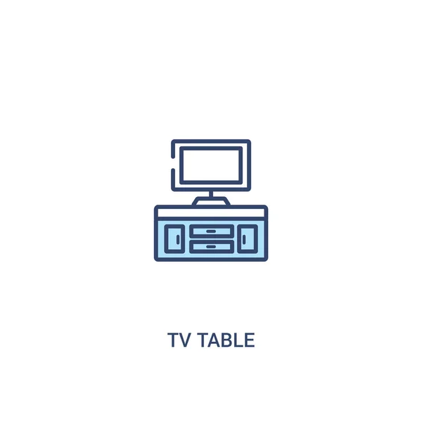 Concepto de mesa tv 2 icono de color. ilustración de elemento de línea simple — Archivo Imágenes Vectoriales