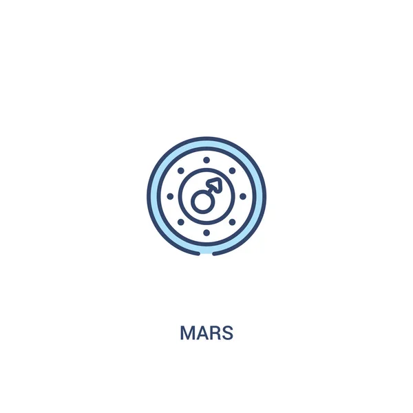 火星の概念2色のアイコン。単純な線要素のイラスト。O — ストックベクタ
