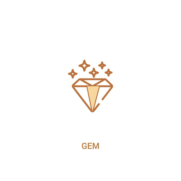 Gem concept 2 colored icon. simple line element illustration. ou — Stock Vector