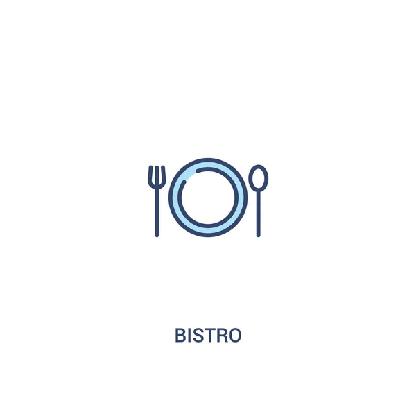 Bistro Concept 2 färgad ikon. enkel illustration av linjeelement. — Stock vektor