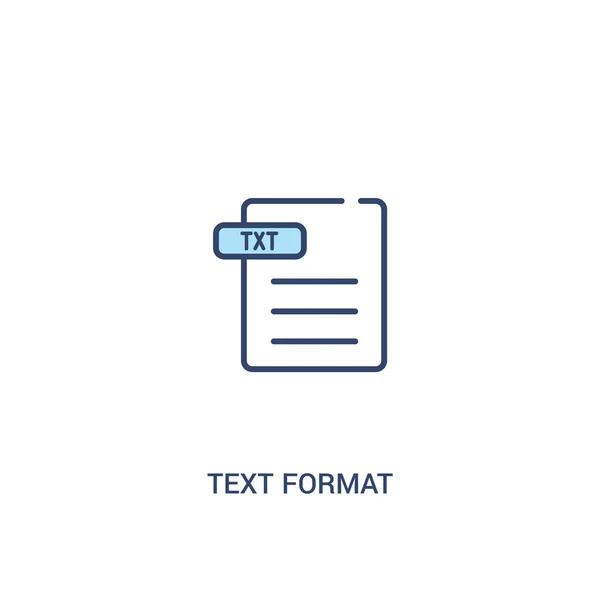 Text format Concept 2 färgad ikon. enkelt linjeelement illustra — Stock vektor