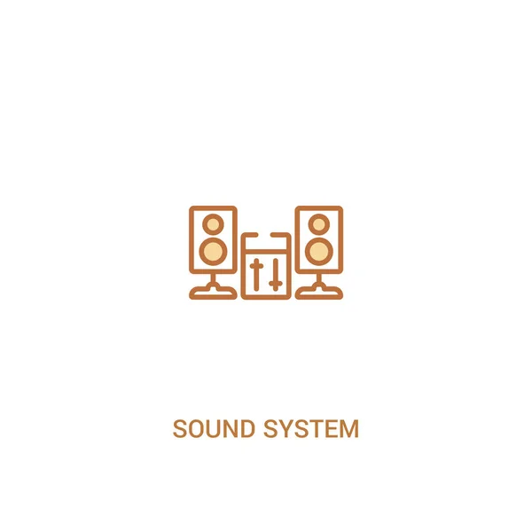 Sound System Concept 2 färgad ikon. enkelt linjeelement illustr ation — Stock vektor