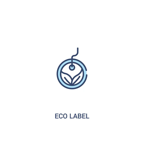 Concepto de etiqueta ecológica 2 icono de color. elemento de línea simple illustrati — Vector de stock