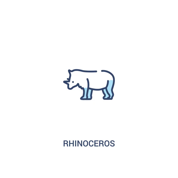 Koncept nosorožci 2 Barevná ikona. jednoduchý linkovou prvek ilustruna — Stockový vektor
