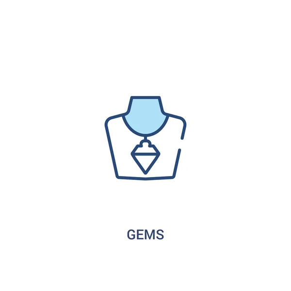 Gems concept 2 gekleurd icoon. eenvoudige illustratie van het lijn element. O — Stockvector