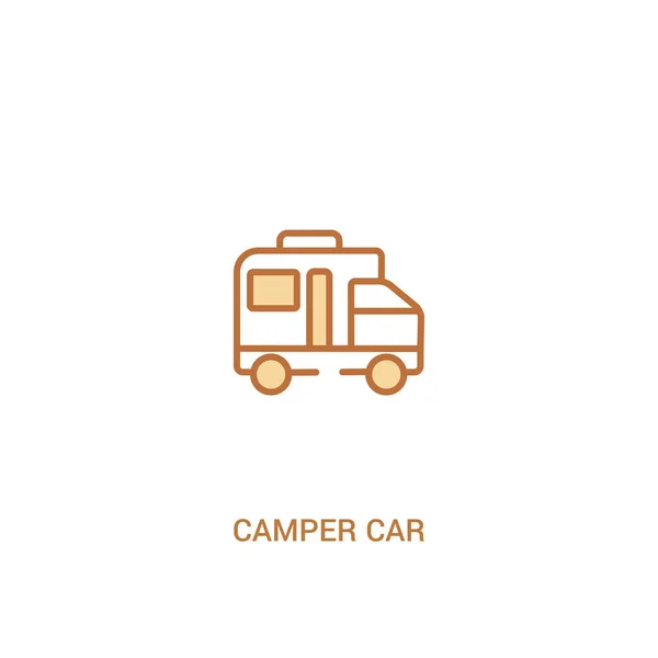 Camper car concept 2 colored icon. Простой иллюстрат элемента строки — стоковый вектор