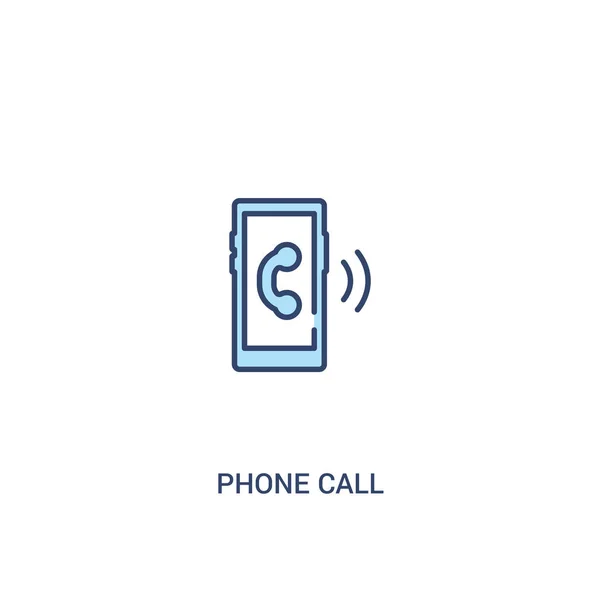 전화 통화 개념 2 컬러 아이콘. 단순 선 요소 일러스트레이터 — 스톡 벡터