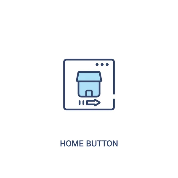 Home botão conceito 2 ícone colorido. elemento de linha simples illustra — Vetor de Stock
