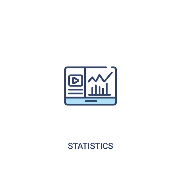 Statistik-Konzept 2 farbiges Symbol. einfaches Linienelement veranschaulichen — Stockvektor