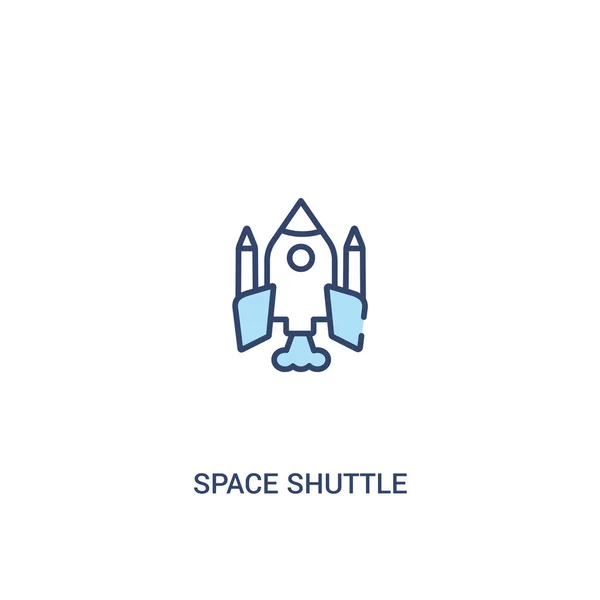 Space-Shuttle-Konzept 2 farbiges Symbol. einfaches Linienelement Unlust — Stockvektor