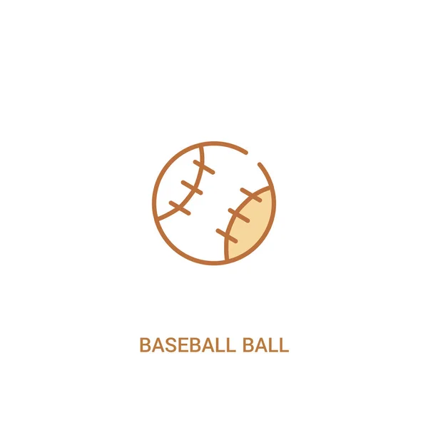 Baseball ball concept 2 colored icon. simple line element illust — Stock Vector