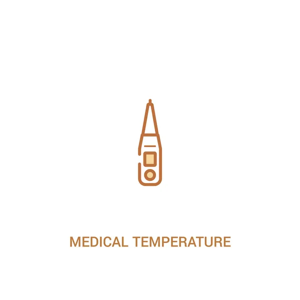 Medische temperatuur controle tool concept 2 gekleurd icoon. Eenvoudige — Stockvector