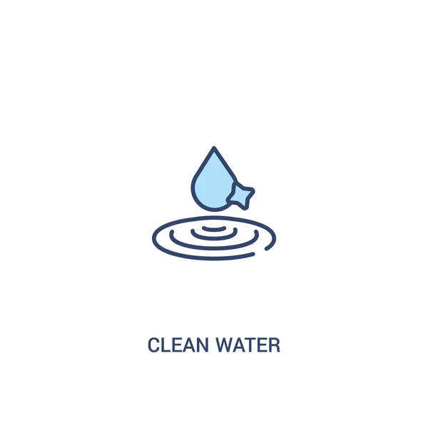 Concepto de agua limpia 2 icono de color. elemento de línea simple illustra — Vector de stock