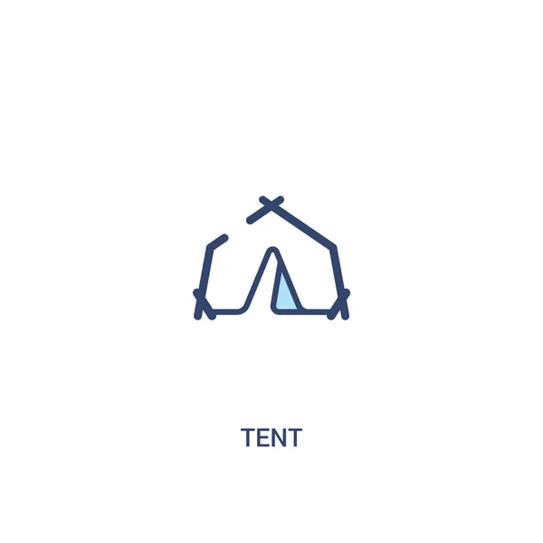 텐트 개념 2 컬러 아이콘입니다. 간단한 선 요소 그림. O — 스톡 벡터