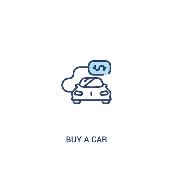 Comprar um carro conceito 2 ícone colorido. elemento de linha simples ilustrati — Vetor de Stock
