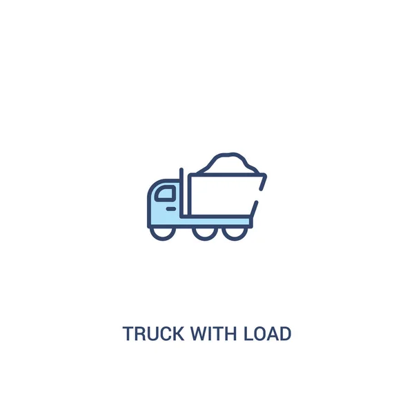 Camion con concetto di carico 2 icona colorata. elemento di linea semplice illu — Vettoriale Stock