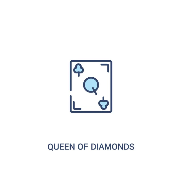 다이아몬드 컨셉 2 컬러 아이콘의 여왕. 간단한 라인 요소 il — 스톡 벡터