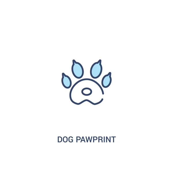 Dog pawprint conceito 2 ícone colorido. elemento de linha simples illustr — Vetor de Stock