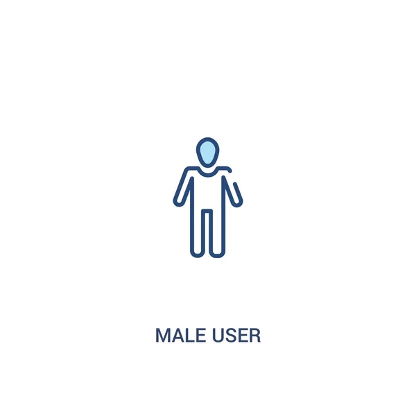 Conceito de usuário masculino 2 ícone colorido. elemento de linha simples ilustrati — Vetor de Stock