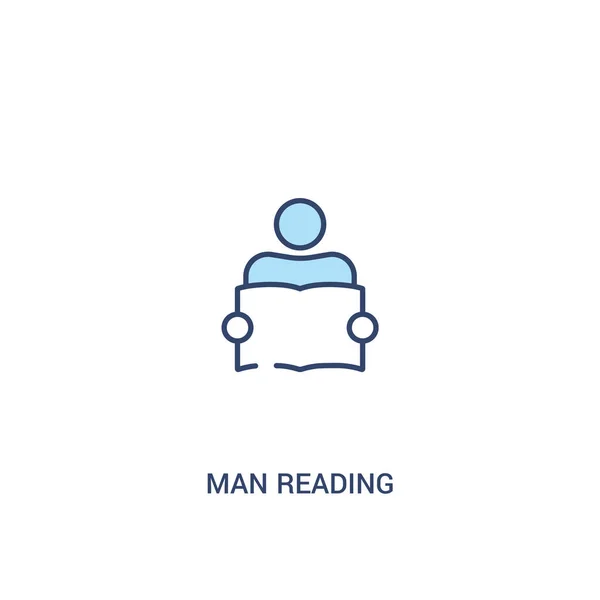 Homem leitura conceito 2 ícone colorido. elemento de linha simples illustra — Vetor de Stock