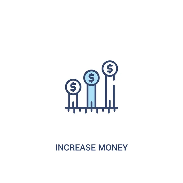 Aumentar o conceito de dinheiro 2 ícone colorido. elemento de linha simples illus — Vetor de Stock