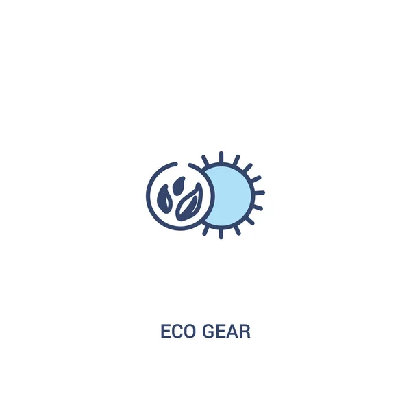 Eco gear concept 2 farbiges Symbol. einfaches Linienelement illustratio — Stockvektor
