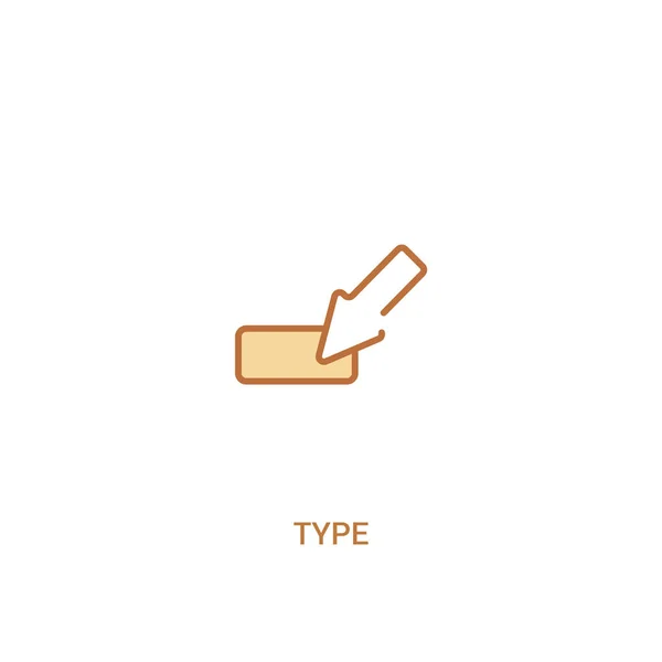 Type concept 2 gekleurd pictogram. eenvoudige illustratie van het lijn element. O — Stockvector