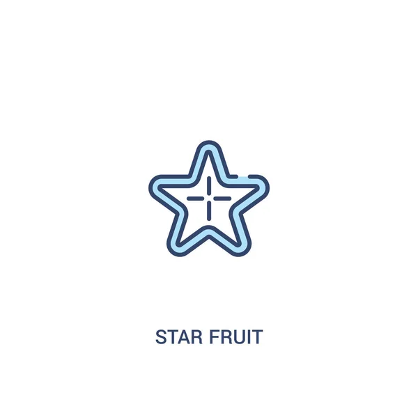 Concepto de fruta estrella 2 icono de color. elemento de línea simple illustrat — Vector de stock